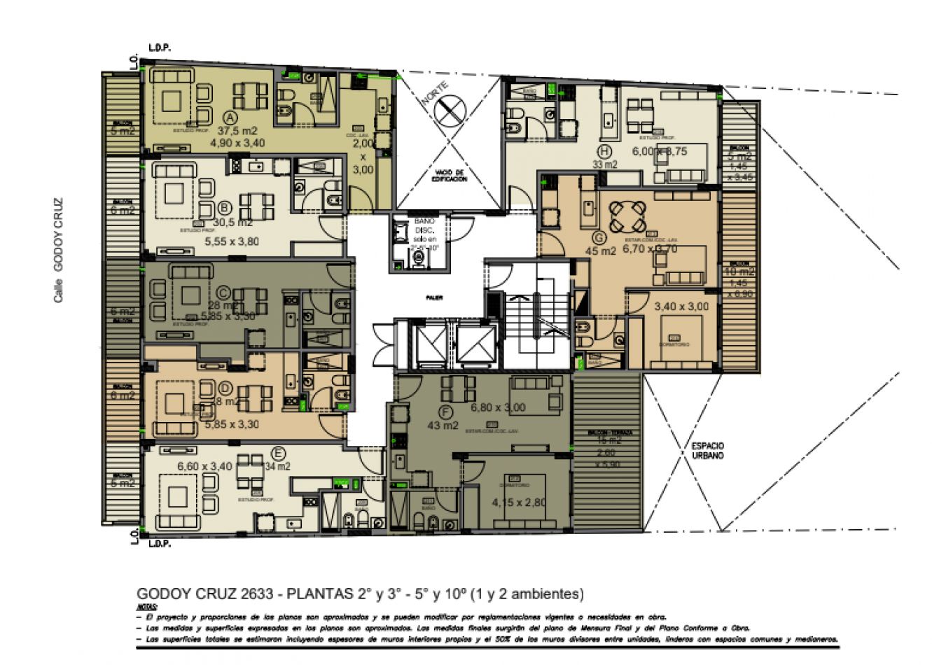 DEPARTAMENTO MONOAMBIENTE 37 MTS GODOY CRUZ 2600 PALERMO EN CONSTRUCCION ENTREGA DIC.2027