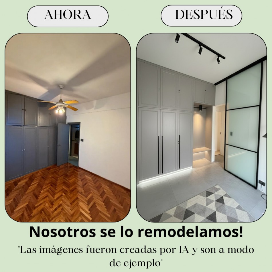 En venta Depto de 3 amb contrafrente en Las Cañitas